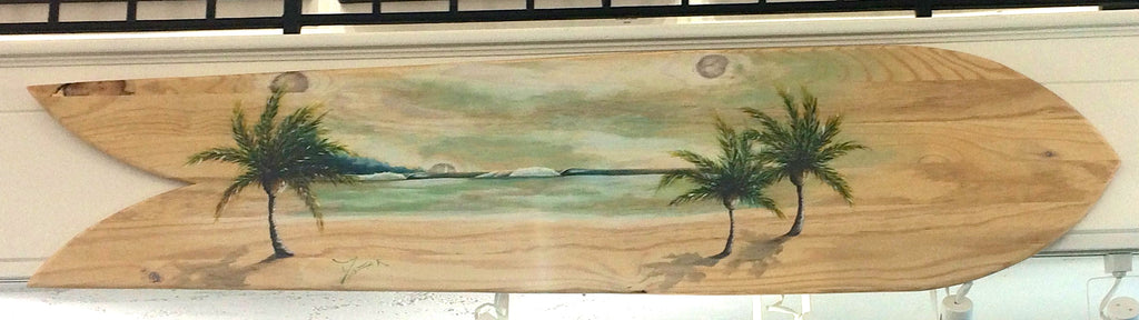 Alaia Surfboard with 3 Palm Trees - Michael Godard Art Gallery