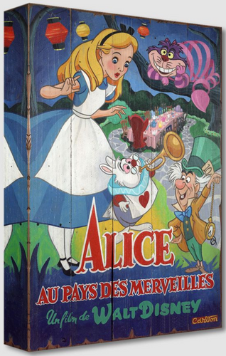 Alice and friends with "Alice au pays desmerveilles, unfold de Walt Disney"