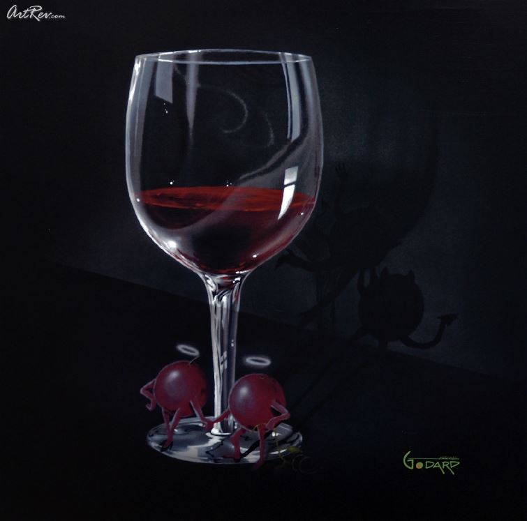 He Devil She Devil Red Wine - Michael Godard Art Gallery